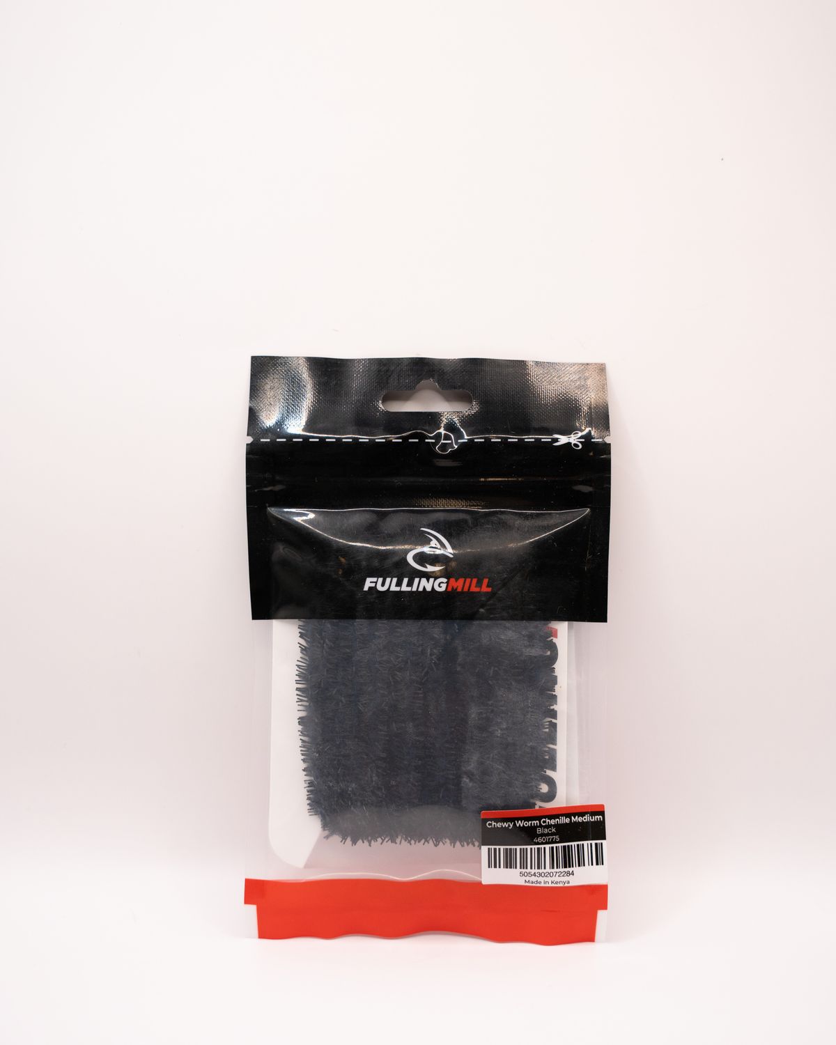 Chewy Worm Chenille, Colour: Black, Size: Medium
