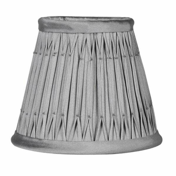 GREY PLEATED CANDLE CLIP SHADE