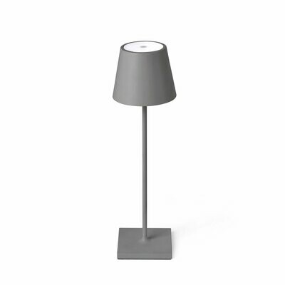 WIRELESS LED TABLE LAMP - GREY ROUND SHADE