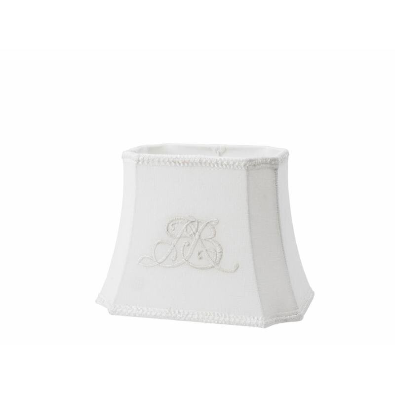 MONOGRAM LINEN SHADE IVORY 22x22 CM