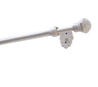 WHITE ORNAMENTAL CURTAIN ROD