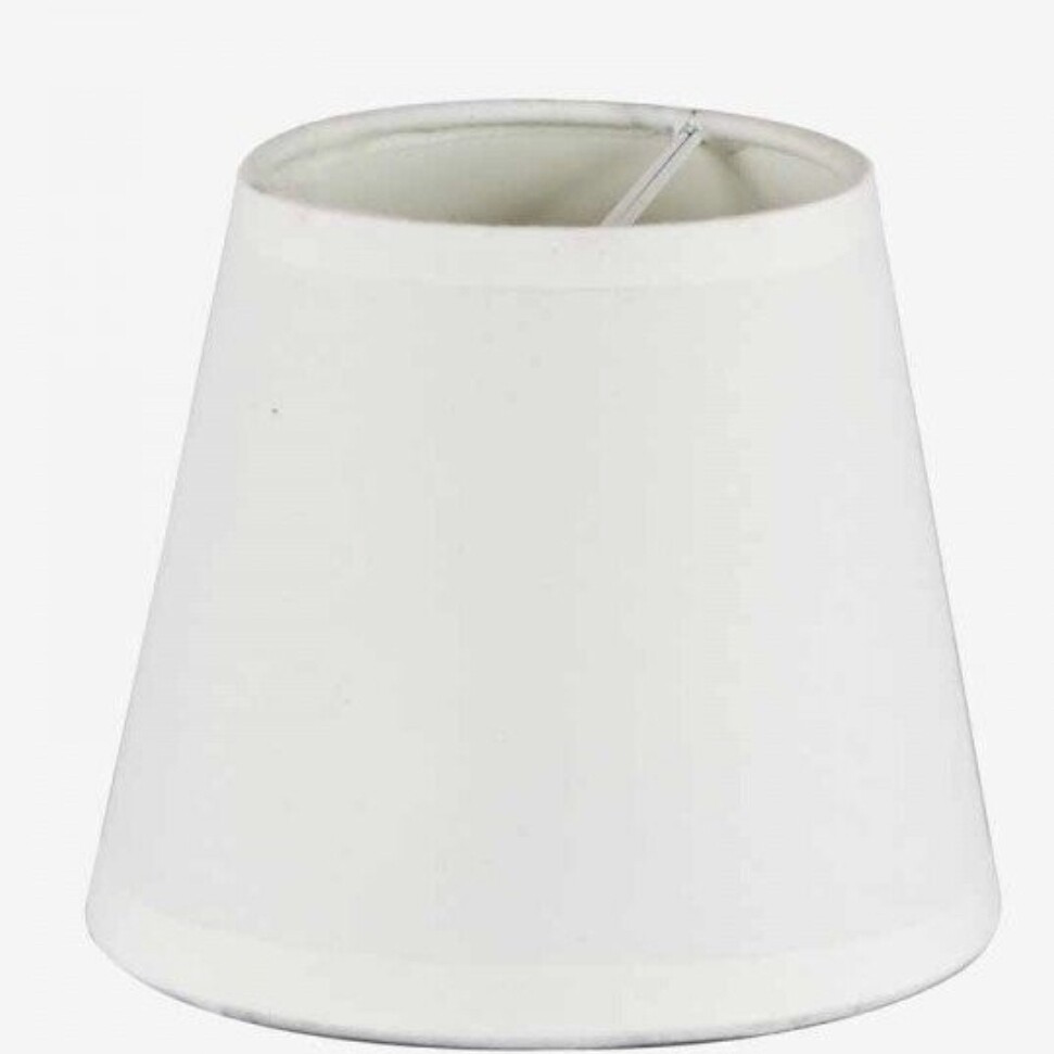WHITE COTTON CANDLE BULB CLIP ON SHADE