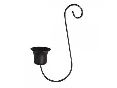 CLIP ON SCROLL DINNER CANDLE HOLDER - ANTIQUE COAL
