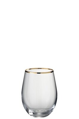 WATER GLASS WITH GOLD RIM