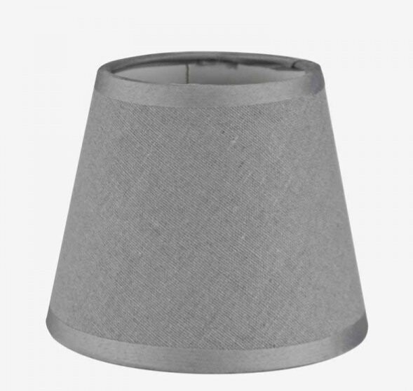 LINEN CANDLE BULB CLIP ON SHADE - GREY