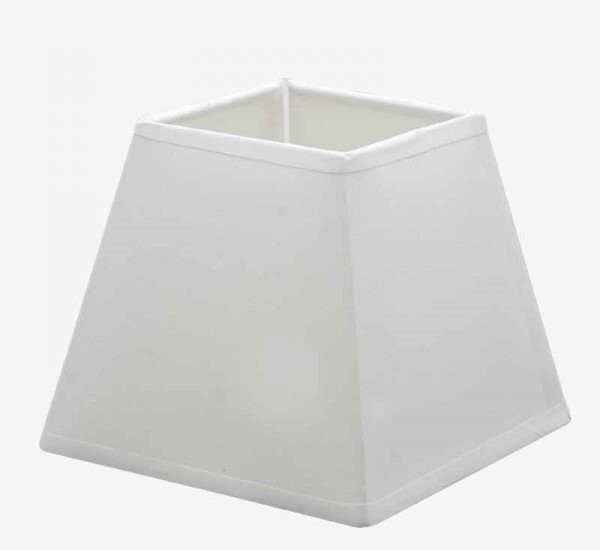 SQUARE WHITE COTTON SHADE -  25x14x18cm