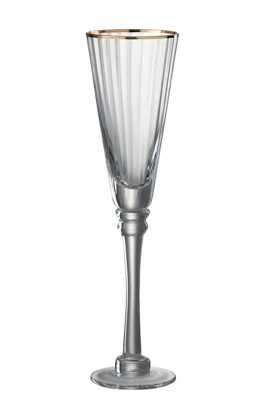 CHAMPAGNE FLUTE WITH GOLD RIM