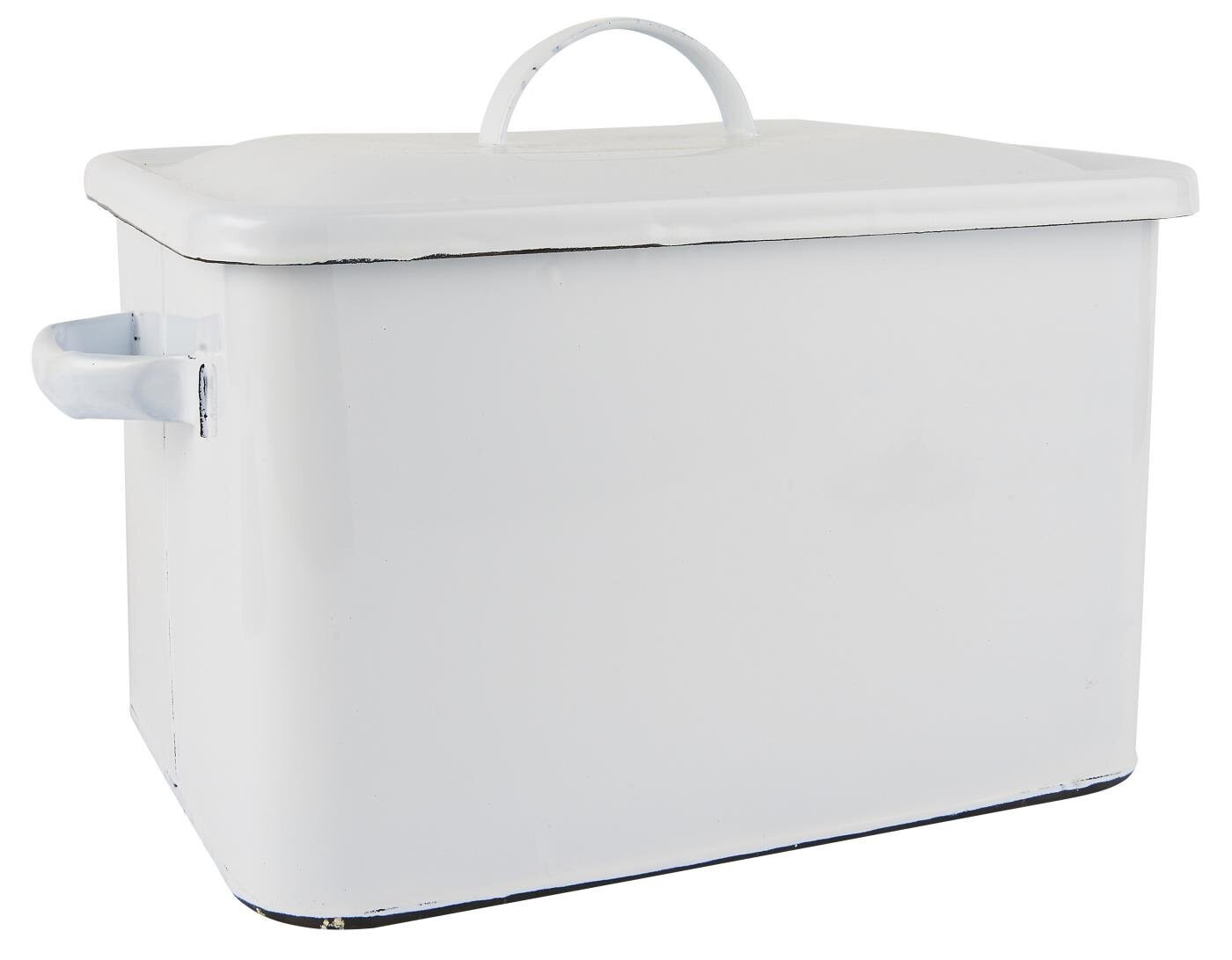 WHITE ENAMEL BREAD BOX