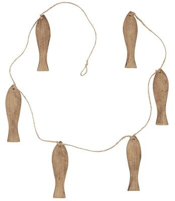 STRING OF 6 WOODEN FISH