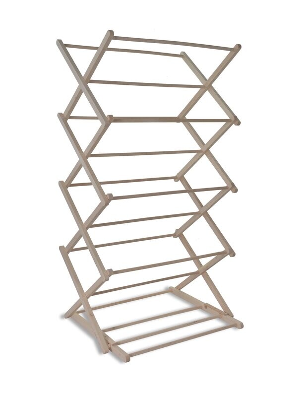 BEECH FOLDING WOODEN CLOTHES HORSE