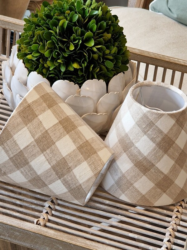 GINGHAM CANDLE BULB CLIP SHADE