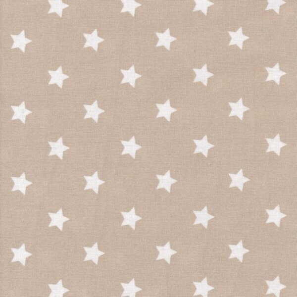 STAR OILCLOTH - WHITE STAR ON BEIGE