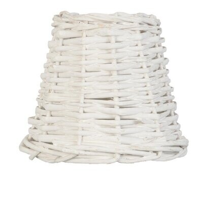 SMALL WHITE RATTAN LAMP SHADE  14x12cm
