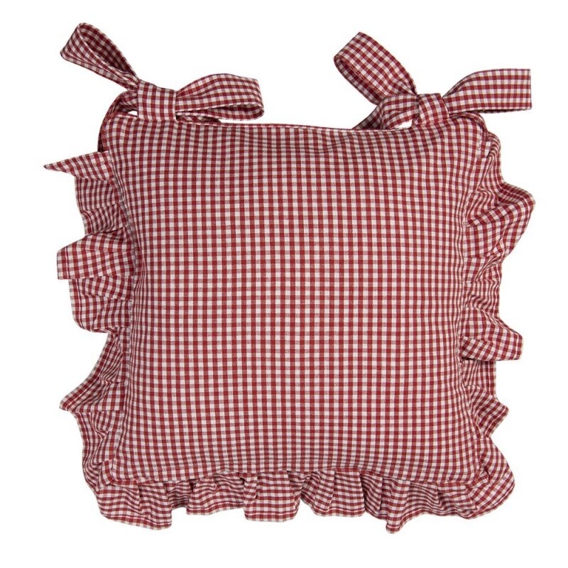 RED GINGHAM SEAT PAD WITH TIES