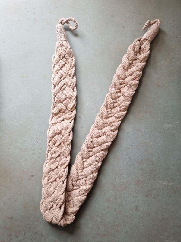 COTTON PLAITED TIE BACK - LINEN