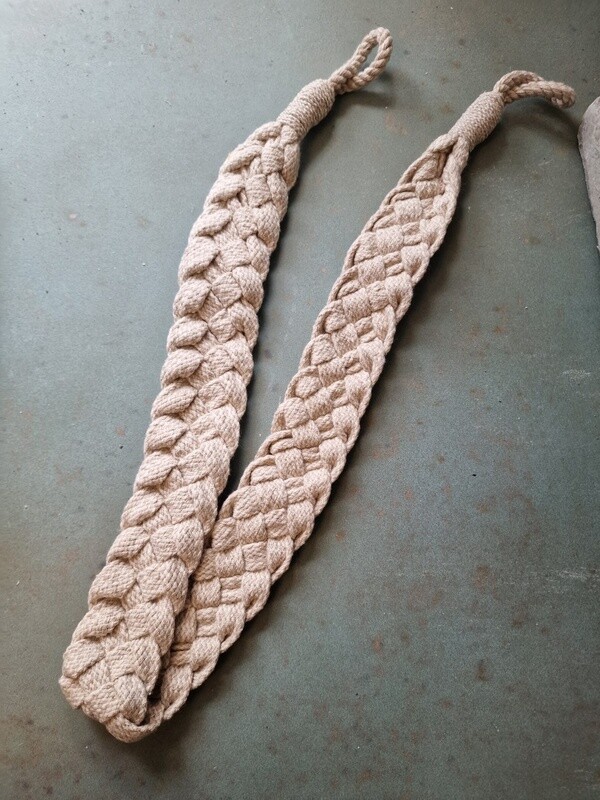 COTTON PLAITED TIE BACK - NATURAL/LINEN MIX