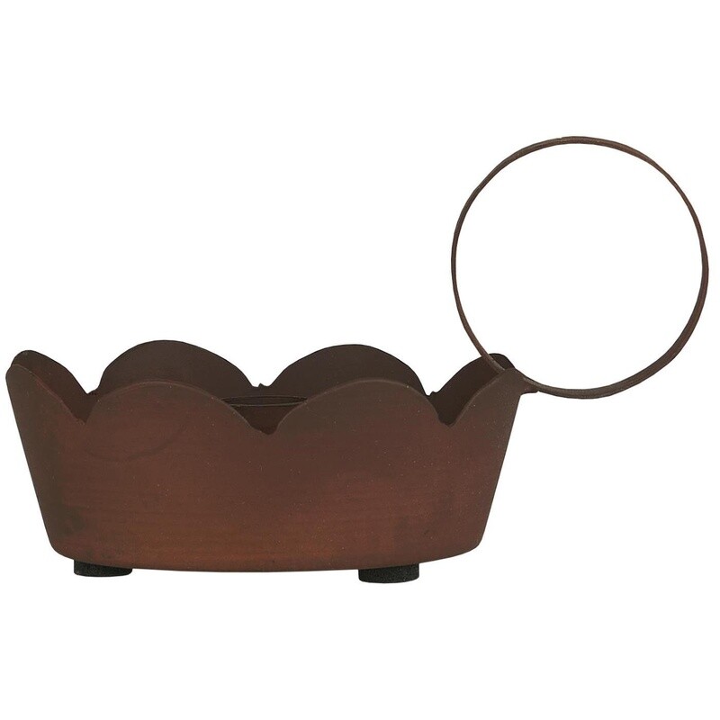 WAVE EDGE DINNER CANDLE HOLDER - RUST