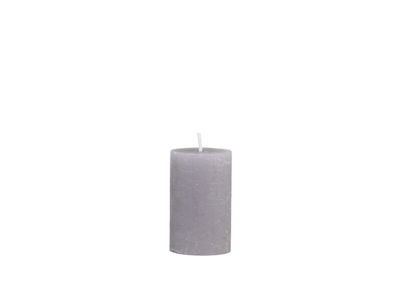 RUSTIC PILLAR CANDLE - 8 x 5cm - FRENCH GREY