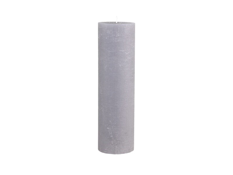 RUSTIC PILLAR CANDLE - 35 x 10cm - FRENCH GREY RUSTIC PILLAR CANDLE - 35 x 10cm - FRENCH GREY