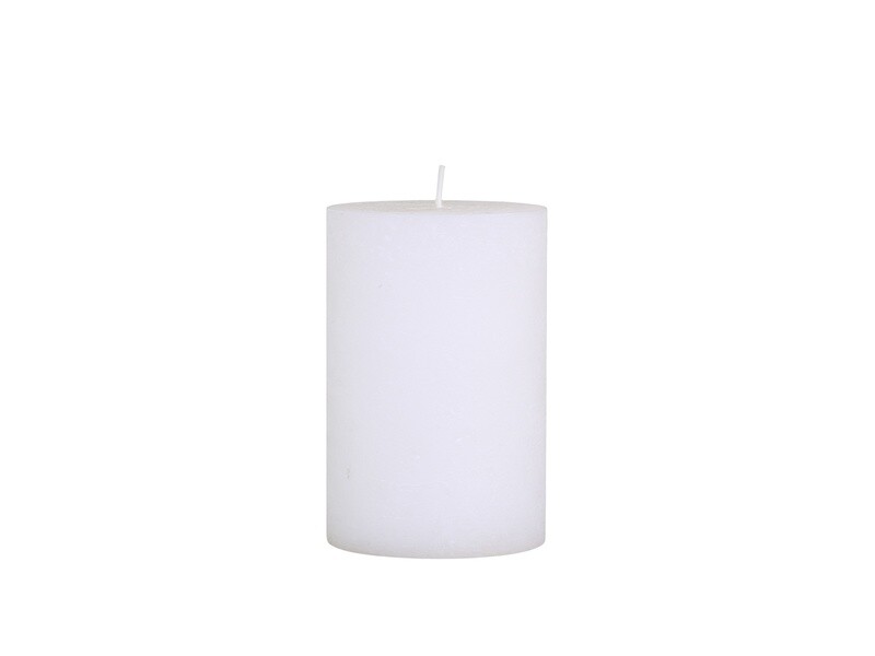 RUSTIC PILLAR CANDLE - 15 x 10cm - White