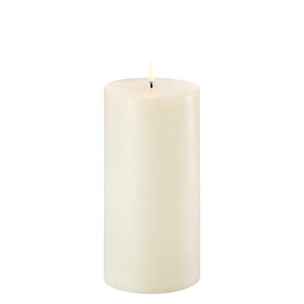 UYUNI REAL FLICKER LED PILLAR CANDLE, IVORY, SMOOTH, 10,1X20 CM