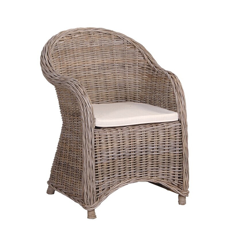 CHARLOTTE RATTAN ARMCHAIR WITH SEAT PAD CHARLOTTE RATTAN ARMCHAIR WITH SEAT PAD