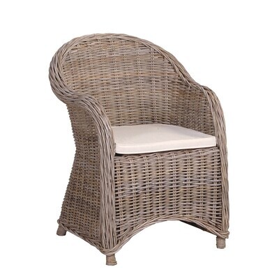 CHARLOTTE RATTAN ARMCHAIR WITH SEAT PAD