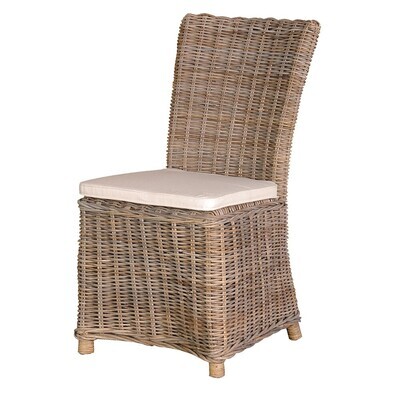 CHARLOTTE RATTAN DINING CHAIR WITH SEAT PAD