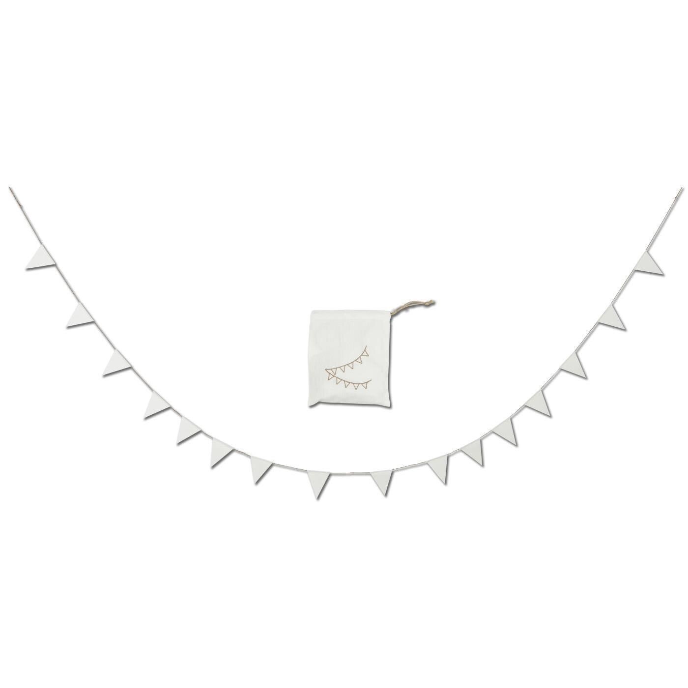WHITE BUNTING ON JUTE STRING IN A COTTON BAG