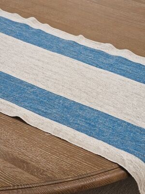 AUVERGNE STRIPE STONE WASHED RUNNER IN SKY
