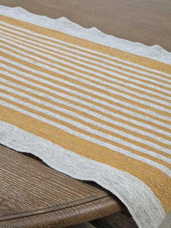 BRETAGNE STRIPE STONE WASHED RUNNER IN SOLEIL BRETAGNE STRIPE STONE WASHED RUNNER IN SOLEIL