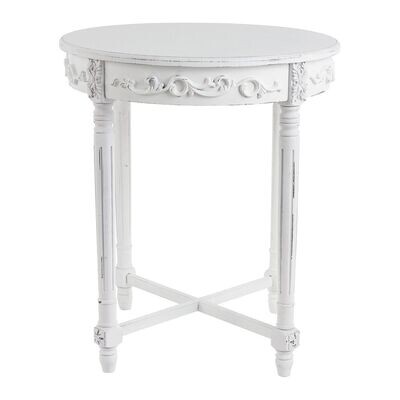 ROSALIE ROUND WHITE PAINTED PEDESTAL TABLE - COLLECT AT SHOP ONLY
