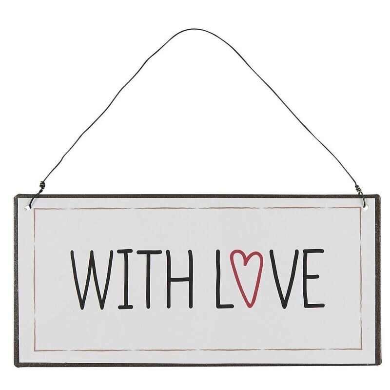 WITH LOVE METAL HANGING PLAQUE