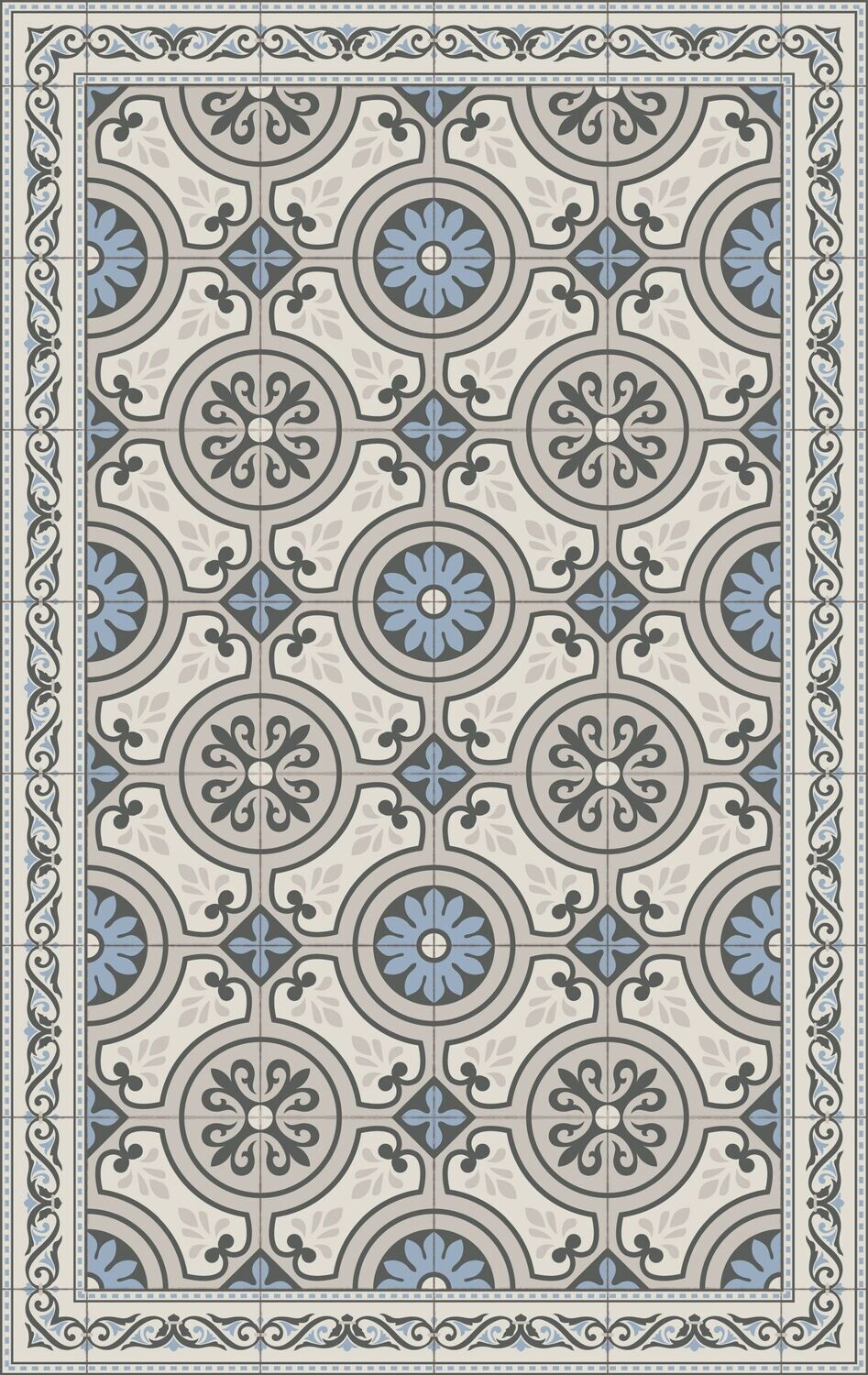 VINYL RUG SINSPIN IN BLUE AND GREY 60x95cm