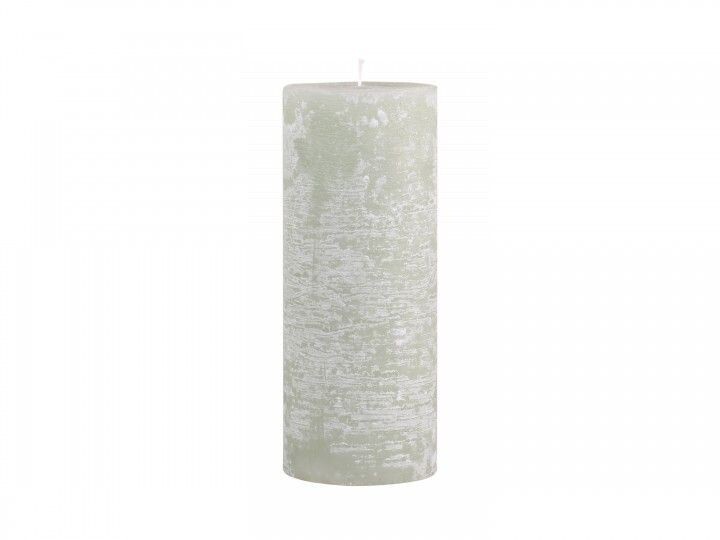 RUSTIC PILLAR CANDLE - 25x10cm - VERTE