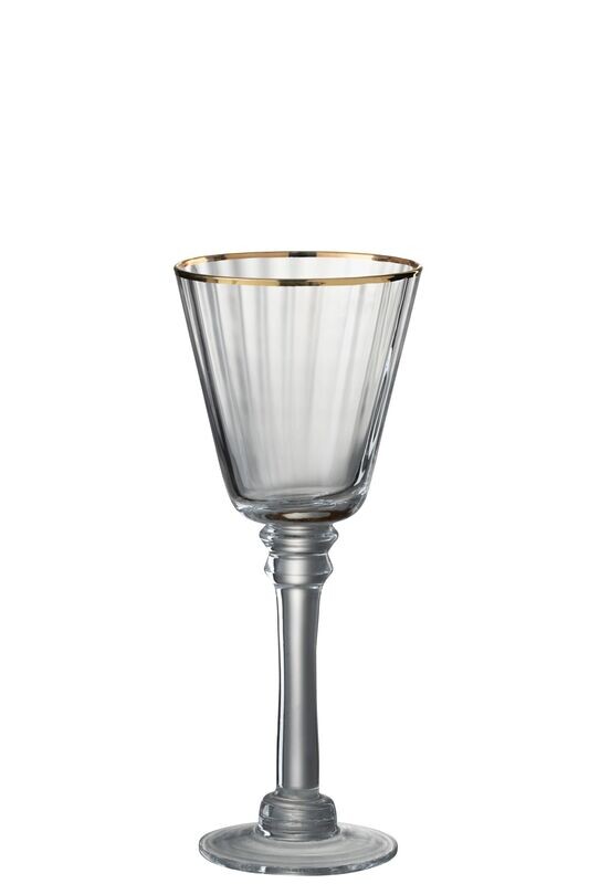 WHITE WINE GLASS WITH GOLD RIM