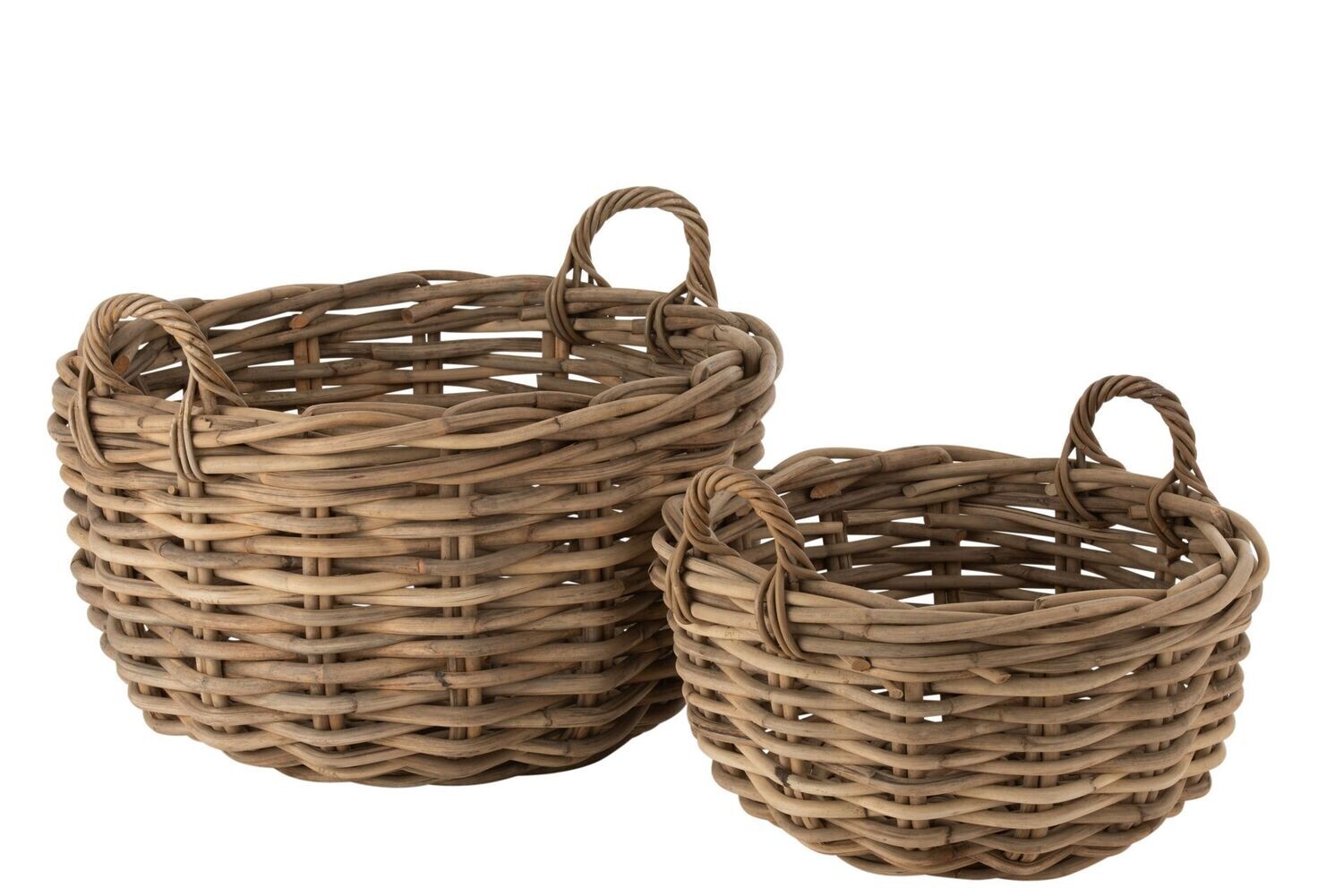 BARTH THICK RATTAN ROUND BASKET IN LARGE