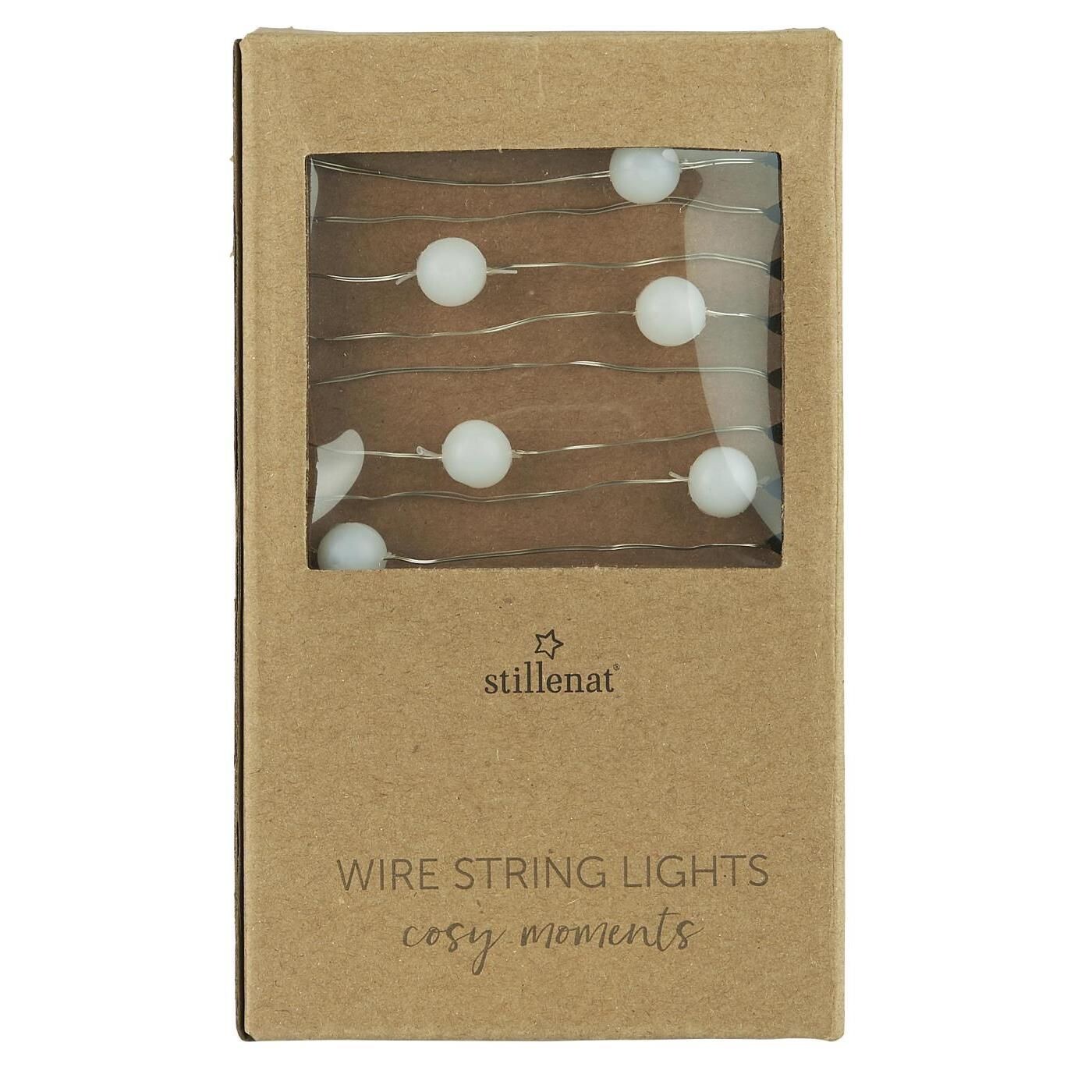 SNOWBALL LED LIGHTS ON A WIRE STRING - 40 LIGHTS