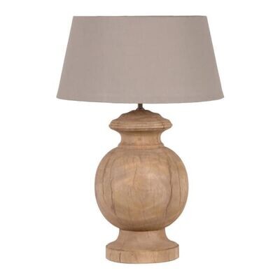 SMITHSON LARGE TURNED WOODEN LAMP WITH SHADE