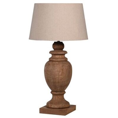 GROSVENOR TALL SOLID WOOD LAMP BASE AND SHADE