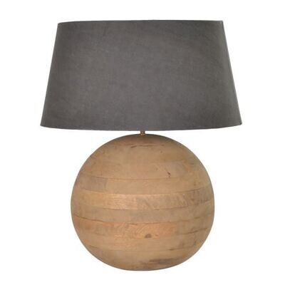 PATTERSON LARGE TURNED WOODEN LAMP WITH SHADE