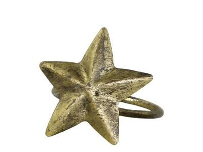 BRASS NAPKIN RING WITH STAR