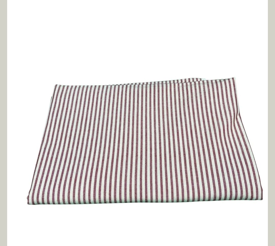 PINSTRIPE RED AND WHITE TABLECLOTH