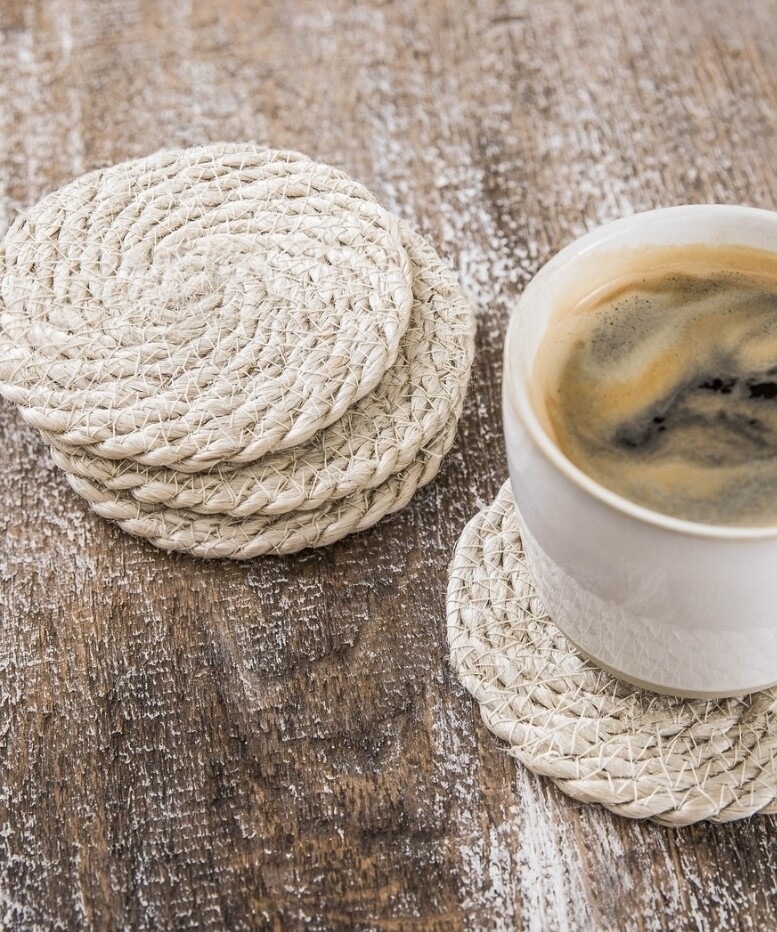 SET OF 4 JUTE COASTERS