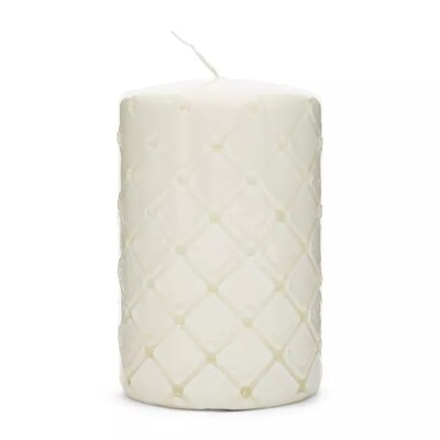 PADDED PILLAR CANDLE WHITE 9.5x15cm