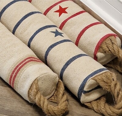 BOUDIN - STRIPE DRAUGHT EXCLUDER - RED AND CARAMEL STRIPE