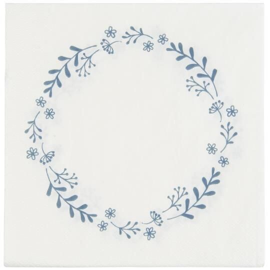 DUSTY BLUE WREATH DINNER NAPKINS PACK OF 50