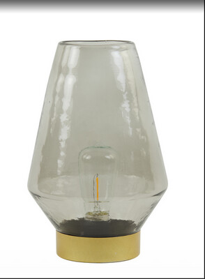 BALEN GREY GLASS LED TABLE LAMP