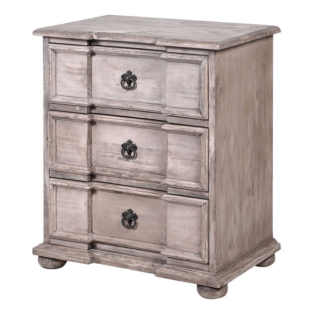 CARLO 3 DRAWER BEDSIDE TABLE