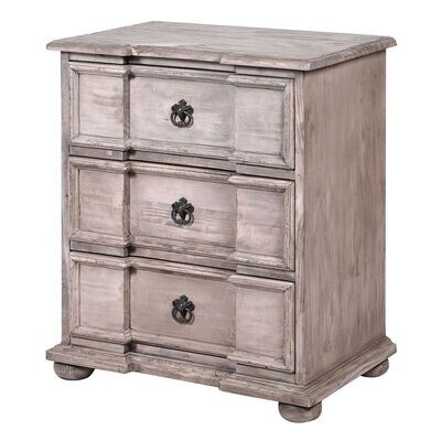 CARLO 3 DRAWER BEDSIDE TABLE